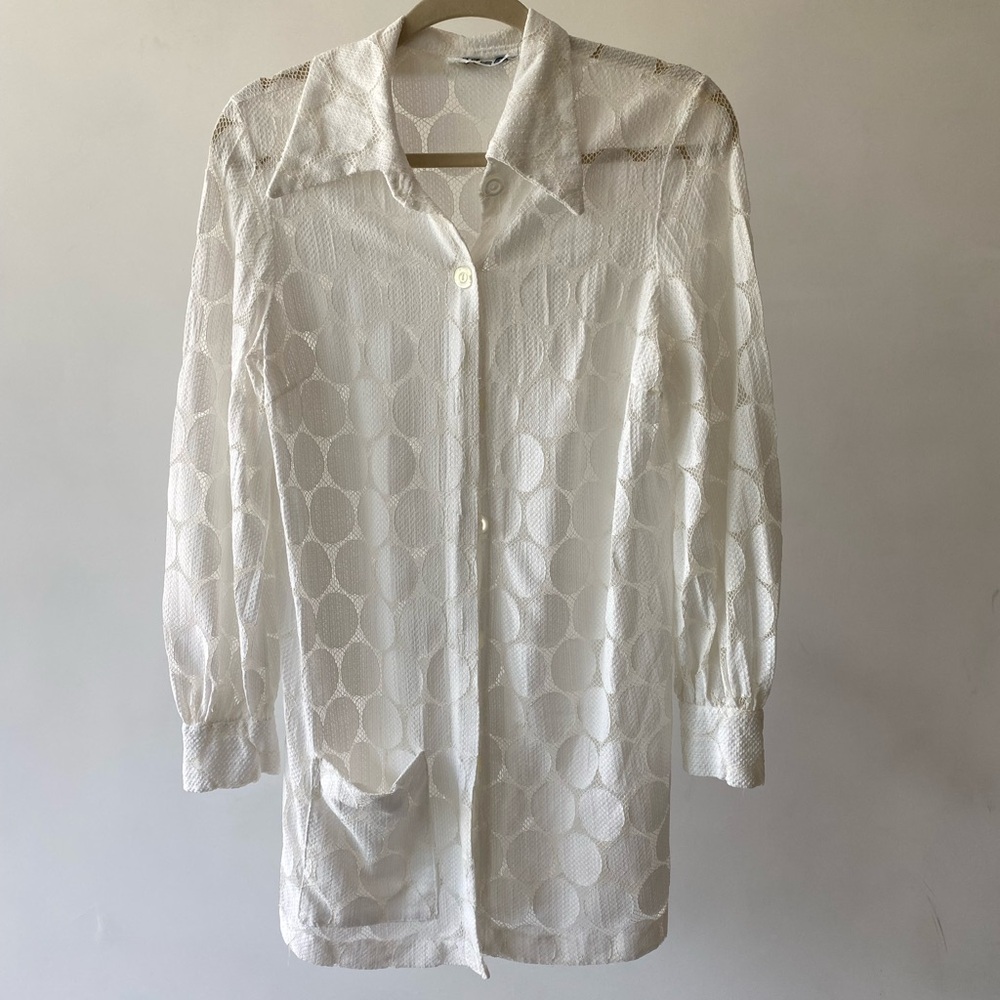 Vintage sheer polka dot blouse